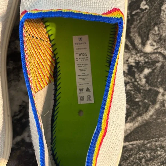 Rothy’s rainbow pride slip ons 10.5 - Picture 5 of 6